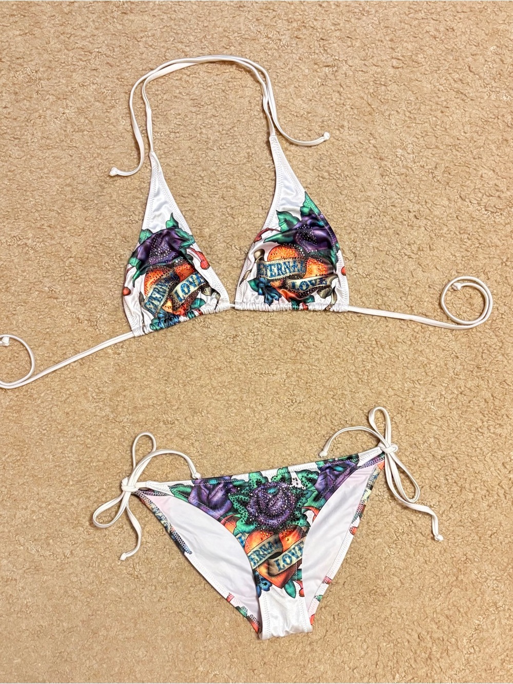 Vintage Ed Hardy bling eternal love 2pc bikini